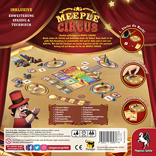 Pegasus Spiele GmbH- Meeple Circus, Color carbón (57022G)