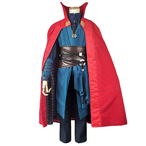 Película Doctor Extraño Conjunto De Traje De Cosplay Se Puede Personalizar El Tamaño, Traje Juego De Cuero Artificial De Hombres De Rol Red-XXL