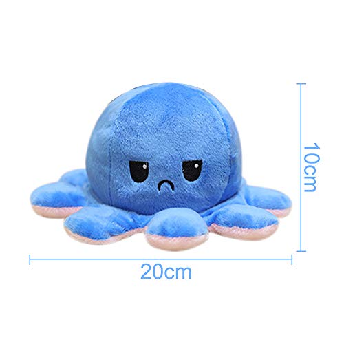 Peluche Pieuvre Reversible Poupée De Poulpe Flip Double Face Doux Cadeaux de Jouets Créatifs 1 Pack (C)