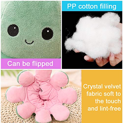 Peluche Pieuvre Reversible Poupée De Poulpe Flip Double Face Doux Cadeaux de Jouets Créatifs 1 Pack (C)