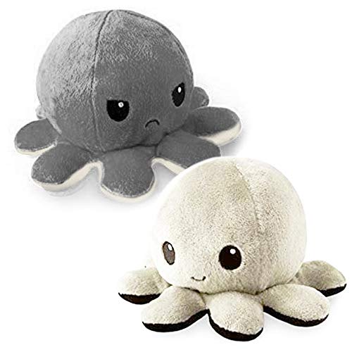 Peluche Pieuvre Reversible Poupée De Poulpe Flip Double Face Doux Cadeaux de Jouets Créatifs 1 Pack (C)
