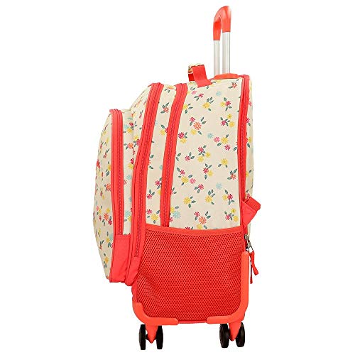 Pepe Jeans Joseline Mochila-Trolley 4 Ruedas Multicolor 33x44x21 cms Poliéster 30.49L