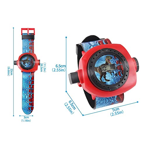 persiverney-AT Reloj para niños Reloj de Pulsera Digital con proyector de Dinosaurio de 24 imágenes Reloj Inteligente con proyector de imágenes de Pared Educativo Divertido Interacción Entre Padres