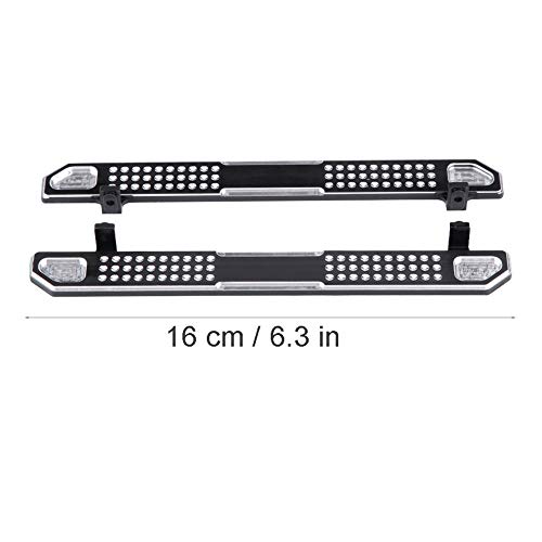 Placa de Pedal de Coche, aleación de Aluminio de 16 cm de aleación de Metal aleación de Aluminio para Traxxas TRX-4 1:10 RC Coche (Negro)