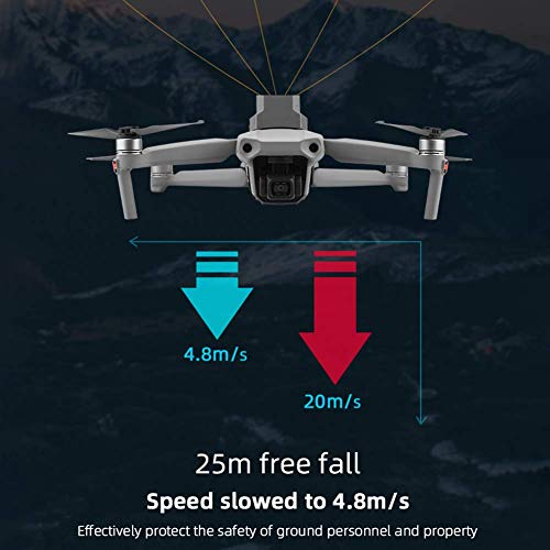 POHOVE Dron Paracaídas Proteger Dispositivo, Vuelo Seguridad Dispositivo para Dron, Anti Golpes Failure Protección Dron Paracaídas Inteligente para dji Mavic 2/Pro/Aire - Gris, Free Size