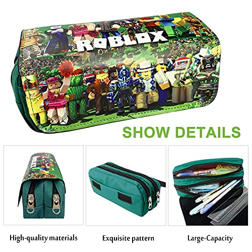 Roblox Estuche de Lápices Hilloly Estuche Para Lápices Para Juegos del Mundo Virtual para estudiantes Multicapa Estuche para lápices de gran capacidad para artículos escolares y de oficina