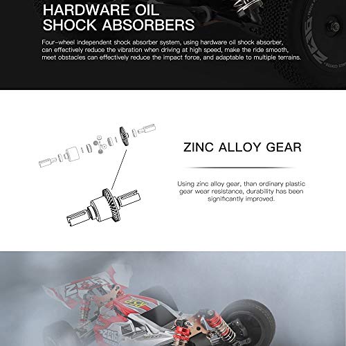 ROIY RC de control remoto de coches de juguete, 4WD eléctrico for vehículos todo terreno 1:14 teledirigido de radio de alta velocidad de carreras de coches, 2,4 GHz, la enredadera del carro de monstru