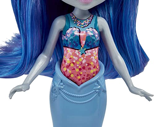 Royal Enchantimals Ocean Kingdom Muñeca Dorinda Dolphin con familia de mascotas delfines de juguete (Mattel HCF72)