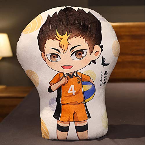 Runsmooth Anime Haikyuu Almohada con Figura Bonita - Nishinoya Yu - 30 cm Personajes de Anime Rellenos Almohadas de Peluche Juguetes de muñecas para niños Niñas Niños Fans del Anime