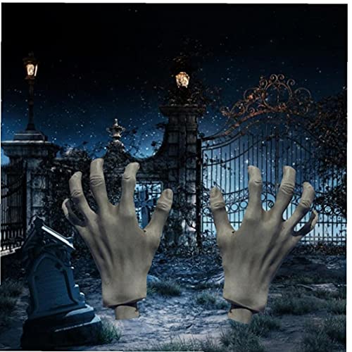 Sanfiyya Césped Zombie Manos Set, Realista Halloween Zombie Manos y Brazos, Decoración de Zombie Lawn para Halloween Terror Scary Scary Precs Decoración (Color al Azar)
