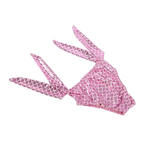 SANON Traje de Baño de 3 Piezas para Niñas Bragas Superiores Traje de Baño con Cola de Sirena Traje de Baño con Aletas Monofin (110)