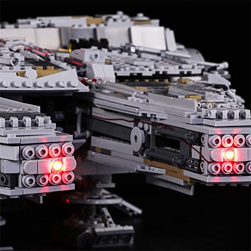 SDFGDFD Conjunto de Luces para Star Wars Ultimate Millennium Falcon 75192 Kit de luz LED Compatible con Lego 75192 Modelo de Construcción de Bloques (Modelo excluido) con Mando a Distancia