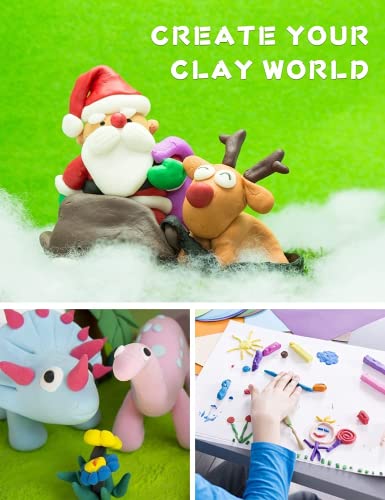 SEISSO Arcilla Polimérica plastilina Kit de 24 Colores Manualidades, Arcilla de Colores Secado al Aire para, DIY Modelado plastilina Kit de Creatividad Manualidades niños plastilina