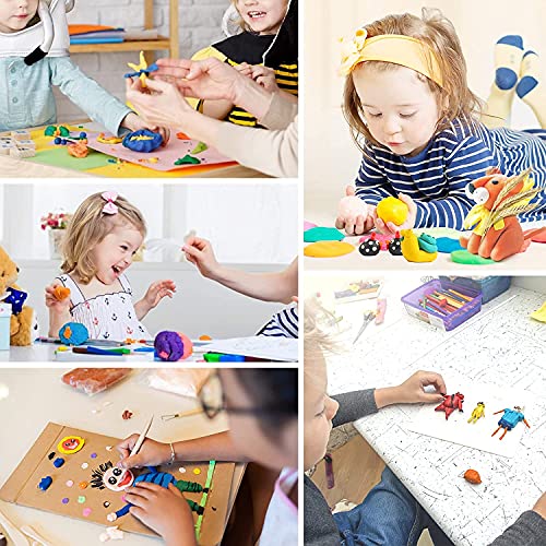 SEISSO Arcilla Polimérica plastilina Kit de 24 Colores Manualidades, Arcilla de Colores Secado al Aire para, DIY Modelado plastilina Kit de Creatividad Manualidades niños plastilina