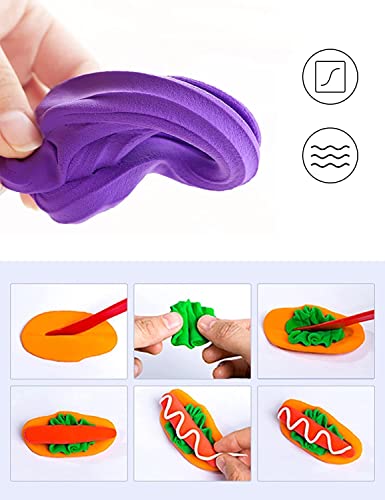 SEISSO Arcilla Polimérica plastilina Kit de 24 Colores Manualidades, Arcilla de Colores Secado al Aire para, DIY Modelado plastilina Kit de Creatividad Manualidades niños plastilina