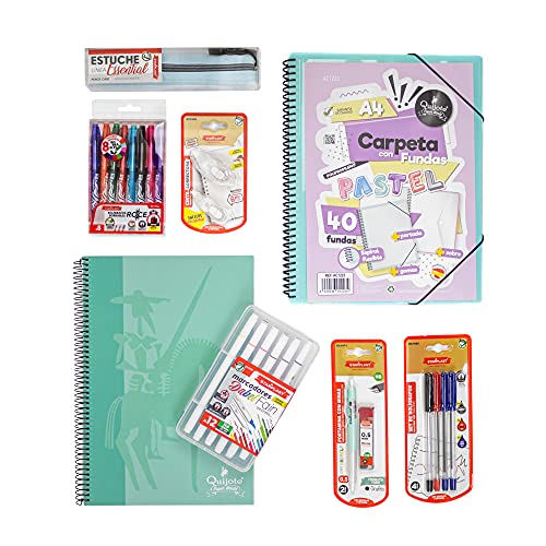 SET STUDYGRAMMER STARPLAST - Material de papelería, para lettering y caligrafía moderna, temática unicolor, 3 colores pastel, para uso escolar, tareas diarias o instituto - TURQUESA