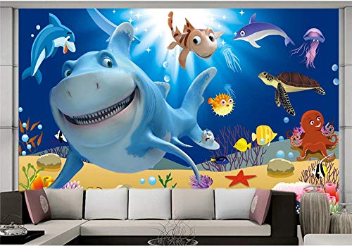 SHANGZHIQIN Fondo geométrico estereoscópico 3d mural, criatura submarina delfín