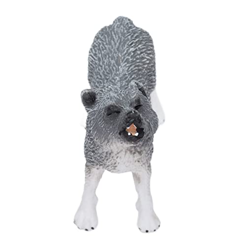 Shanrya Juguetes de Figura de Lobo, Postura Activa Imaginativa Lobo ártico Modelo de Animal Seguro para Colección para Decoración de Tartas