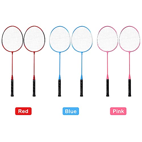 skrskr 2 Jugadores Juego de Raquetas de bádminton Deportes al Aire Libre Interiores Niños Práctica de Raqueta de bádminton con Funda