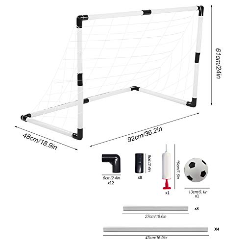 SONK 2pcs / Set portería de fútbol, ​​portería de fútbol, ​​para Picnic en el Patio Trasero al Aire Libre(White, Football Goal)