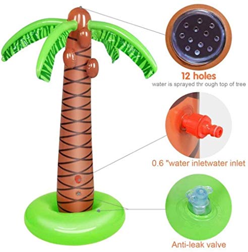 Sprinkler Water Toy para niños Inflable Palm Tree Actividades al Aire Libre Fiesta Diversión Patio y Parque Jugar Niños Niñas Niños