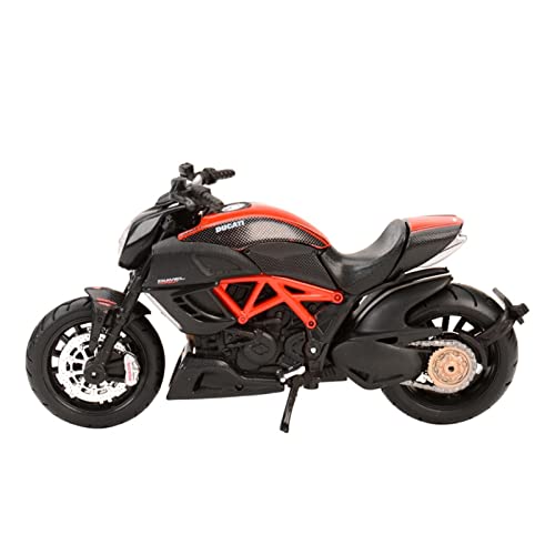SRJCWO Modelo de Motocicleta Adecuado para 1:18 Ducati-Diavel Carbon Statische Die-Cast Alloy Modelo de Motocicleta Colección de Juguetes Coche de simulación