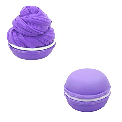 SWZY Fluffy Slime, Butter Slime Set, Fluffy Putty, Red Macaron Slime, Green Macaron Slime, Purple Macaron Slime, DIY Toy Gifts, 3pcs