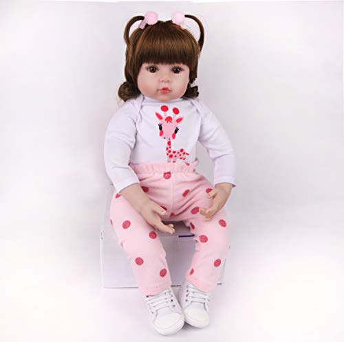 SYP Muñecas Bebes Niña Muñeca Reborn 48 cm 18 Pulgadas Simulación Reborn Toddler Reborn Silicona Realista Lindo de la Muñeco Juguetes Reborn Baby Doll con Los Ojos Abiertos
