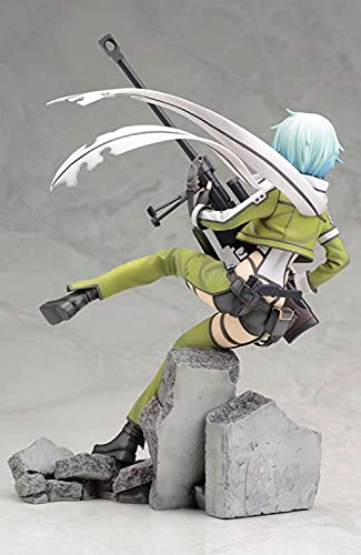 SZSHJR Anime Caracteres Model Statue Sword Art Online II 1/8 Sinon Phantom Bullet PVC Anime Anime DOLUCIÓN Muñeca Adornos Colección Juguete Animación Modelo 23 cm Regalos para los Amantes del Anime