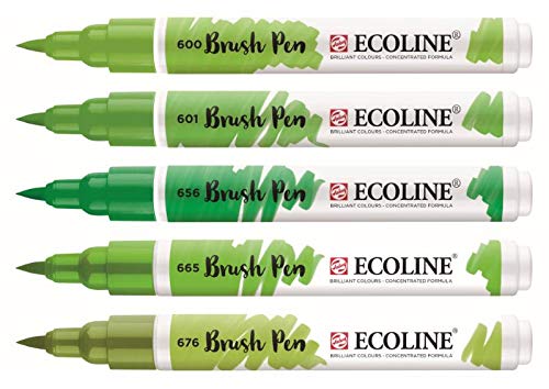 Talens Ecoline 5 brush pens "Green"