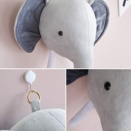 thelastplanet Animales Decoración Pared 3D Mount Wall Ciervo/Elefante/Oso Cabeza Pared Felpa De Cabeza De Fauna Colgant De Pared Decoración Juguete Muñeca Regalo