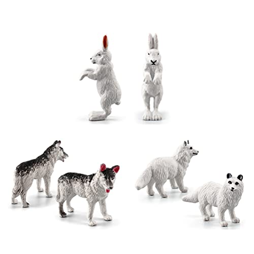 Tixiyu Juego de 18 figuras de juguete polar ártico para animales incluye lobo blanco, búho blanco, zorro ártico, zorro ártico, zorro ártico, husky e iglú, modelo animal, regalo para niños
