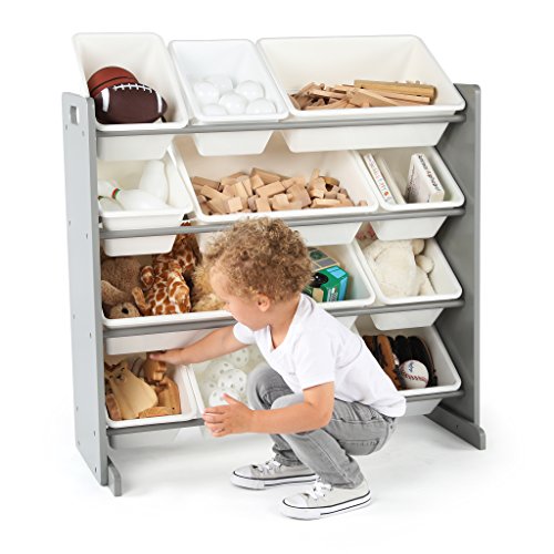Tot Tutors WO589 Toy Organizer, Madera, Grey/White, Niñito