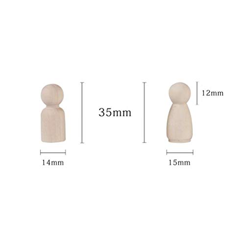 Toyvian Figuras de madera de juguete para manualidades, decoración para manualidades, muñecas de madera para pintar, conos de figuras para bodas, cumpleaños, decoración, 20 unidades