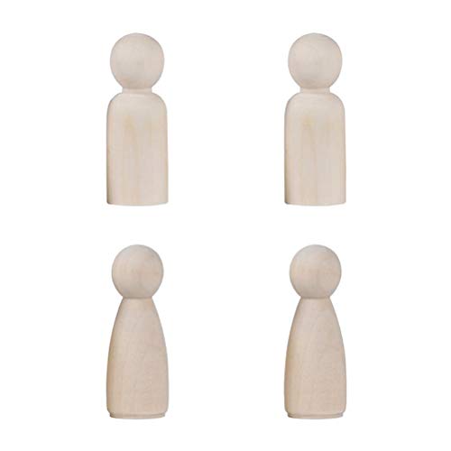 Toyvian Figuras de madera de juguete para manualidades, decoración para manualidades, muñecas de madera para pintar, conos de figuras para bodas, cumpleaños, decoración, 20 unidades