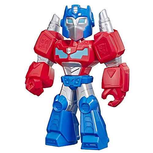Transformers Optimus Prime Playskool Heroes Mega Mighties Rescue Bots Academy Optimus Prime Figure 10-inch Figure, Collectible Toys for Kids Ages 3 and Up