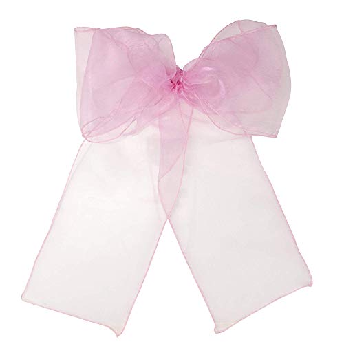 Trimming Shop Rosa Claro Organza Cintos Cubierta para Silla Color Surtido Fuller Lazo Cinta para Boda, Banquete, Cumpleaños, Evento Decoración, 17cm x 280cm, 100pcs