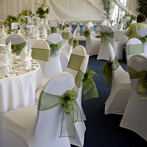 Trimming Shop Rosa Claro Organza Cintos Cubierta para Silla Color Surtido Fuller Lazo Cinta para Boda, Banquete, Cumpleaños, Evento Decoración, 17cm x 280cm, 100pcs