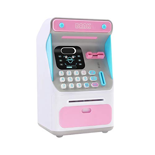TTAototech - Hucha para niños, diseño de cajero automático de juguete con sonido, forma compacta