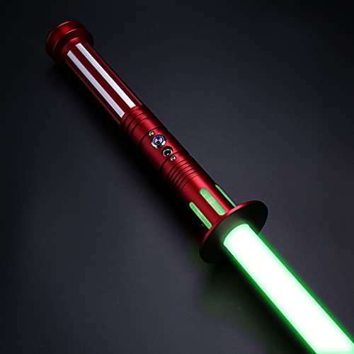 TXQ Lightsable Heavy Dueling Sables de luz para adultos Premium Aleación de aluminio Hilt FOC Light Saber RGB 11 Colores Cambiables 6 Sets Sound Font Force FX Lightsable (Rojo)