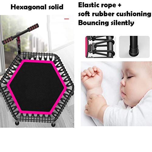 TXTC Mini Trampolín De 42 Pulgadas para Adultos, Trampolín Mini Trampolin Fitness con Barandilla para Niños Y Adultos, Camas Elastica Interior/Jardín/Entrenamiento, MAX Cargar 440lbs