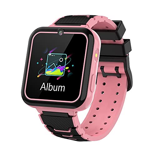 UK-ypfSoft Kids Smartwatch, Reloj for niños con 7 Juegos Reproductor de música Cámara Reloj Despertador, Reloj de Pantalla de Pantalla táctil for 3-13 años niñas y niños (Color : Pink)