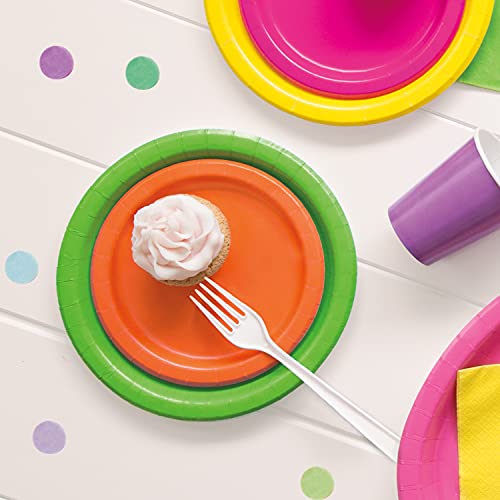 Unique Party- Platos de Papel Ecológicos-23 cm Verde Lima-Paquete de 16, Color lime green (31433EU)