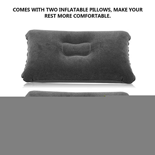 Wakects Cama de Aire de Asiento Trasero del Coche, Cama Inflable del Coche con Bomba de Aire Colchón del Asiento Trasero del Coche, para Descansar Dormir Viajar Acampar(Negro)