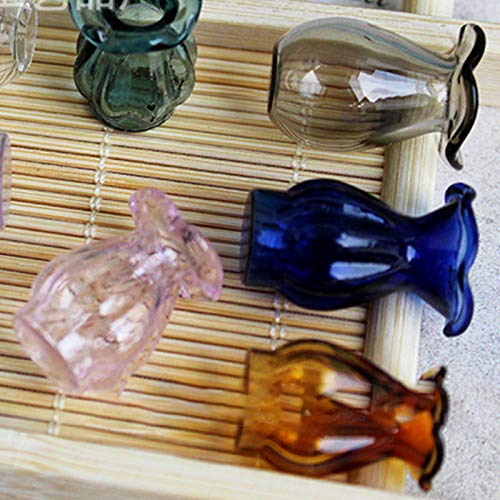 Washranp Accesorios para muebles de casa de muñecas, mini florero de cristal para decoración de muebles, juguetes para casa de muñecas en miniatura, accesorios transparentes