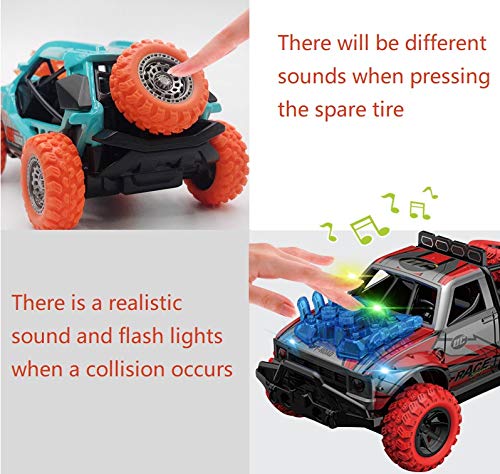 welltop Metálico Tire hacia Atrás Coches, 2 Packs Mini Coches de Juguete con Sonido Realista y Cuerpo de aleación de Aluminio Ligero