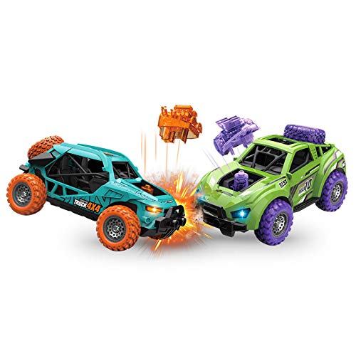 welltop Metálico Tire hacia Atrás Coches, 2 Packs Mini Coches de Juguete con Sonido Realista y Cuerpo de aleación de Aluminio Ligero