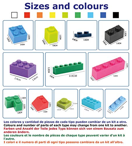 WOWCHEER Bloques de construcción compatibles con Todas Las Marcas. Varias Formas y Colores. Estándar. 600 Bloques