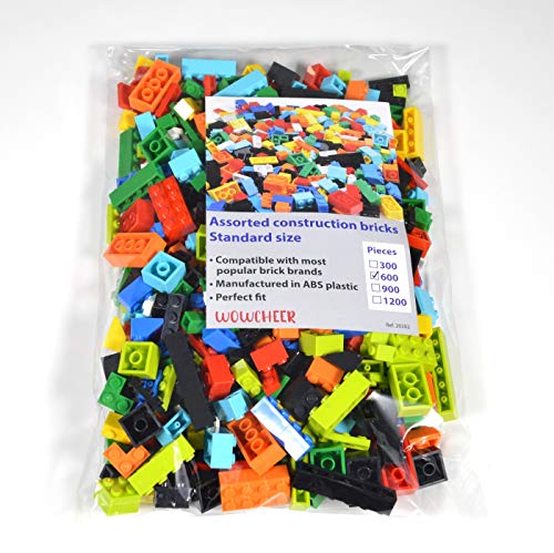 WOWCHEER Bloques de construcción compatibles con Todas Las Marcas. Varias Formas y Colores. Estándar. 600 Bloques