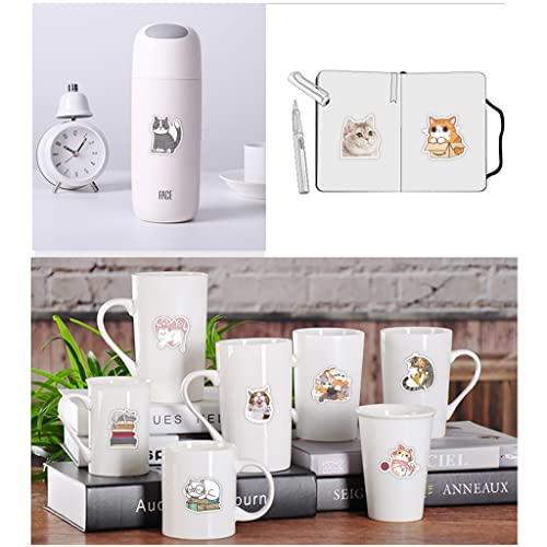 Wusuowei 50 Kit de Pegatinas Personalizadas con Animales y Gatos Impermeables para álbum de Recortes Diario Piano Parachoques Bicicleta Grafiti Pegatinas Divertidas de Gatitos para portátiles
